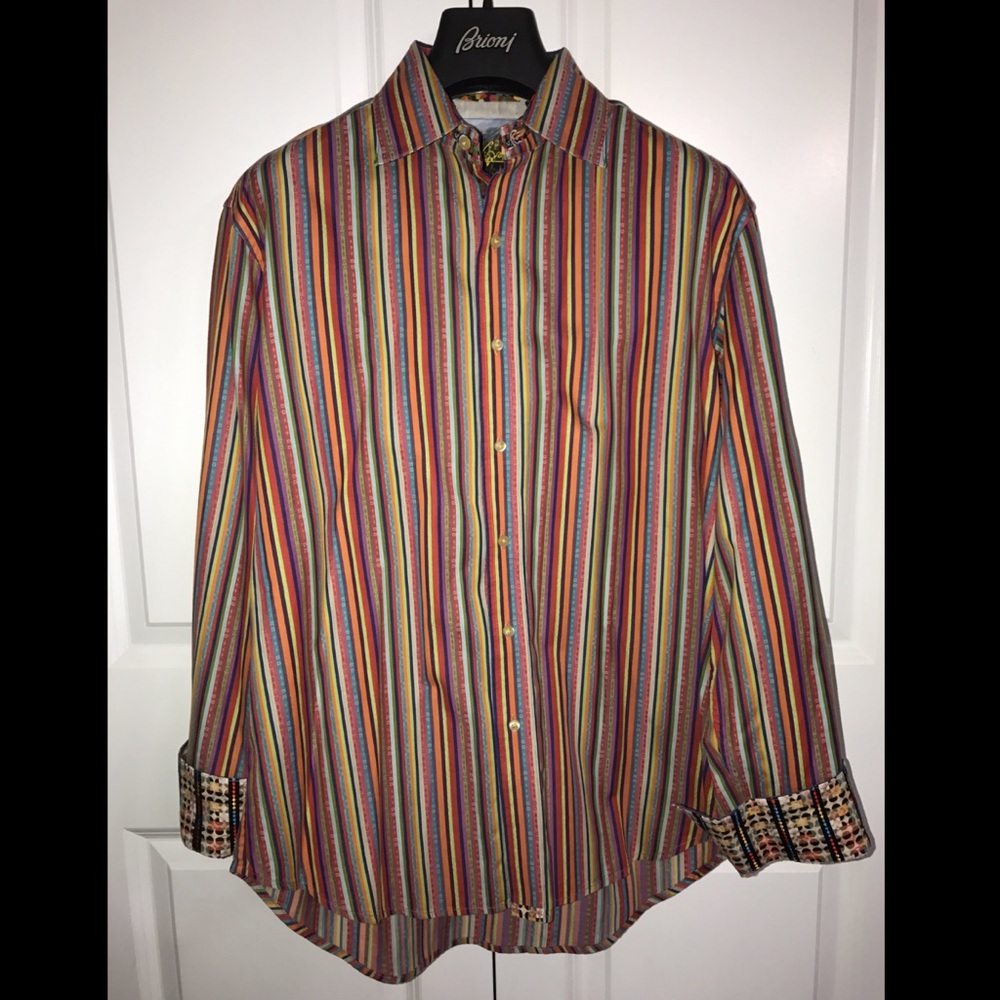 Robert Graham Shirt Mens Button Down Size L